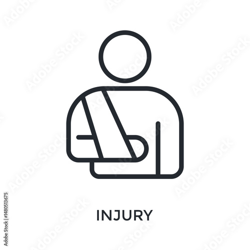 Injury Icon Outline Style. Vector Illustration For Graphic Design