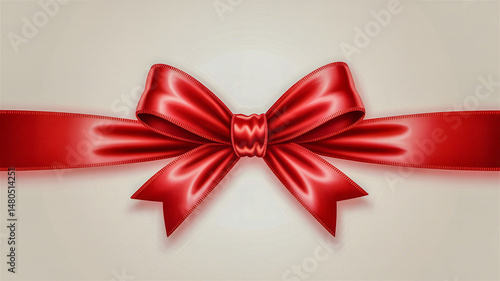 Red ribbon with a bow insulate on a white and gossamer background png 