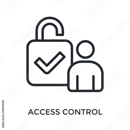 Access Control Icon Outline Style. Vector Illustration For Graphic Design