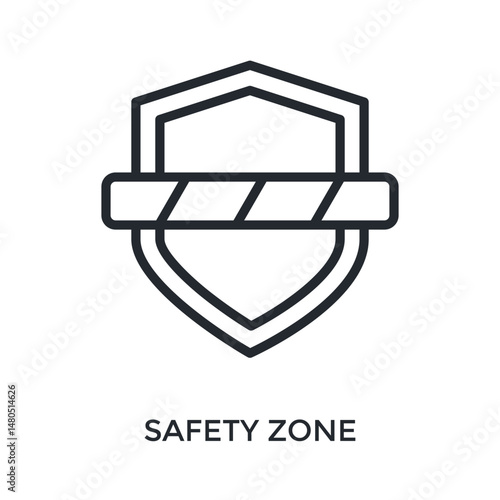 Safety Zone Icon Outline Style. Vector Illustration For Graphic Design