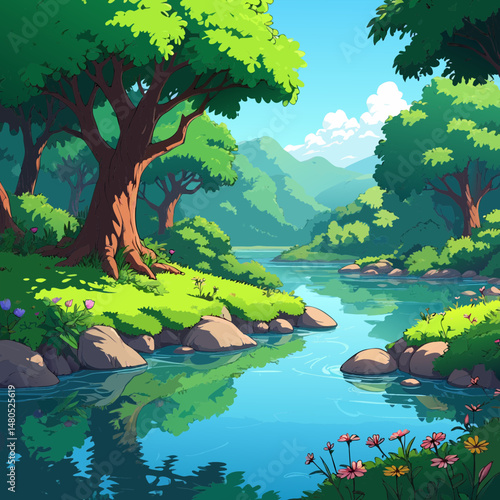 Serene lake surrounded by trees in a lush forest with clear reflections, capturing the beauty of nature in Croatia during spring