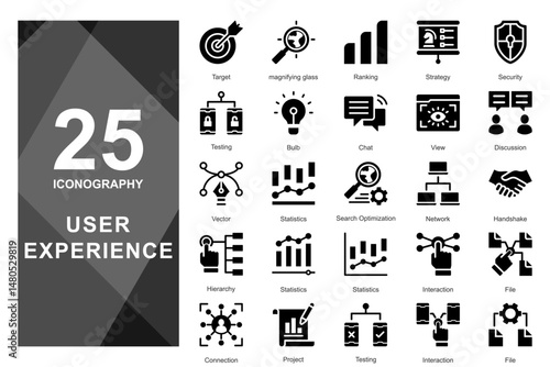 Icon set covering flexible UI patterns and responsive user flow.