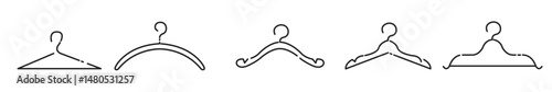 Clothes hanger icon set. Hanger icons. Hanger silhouette. Vector illustration