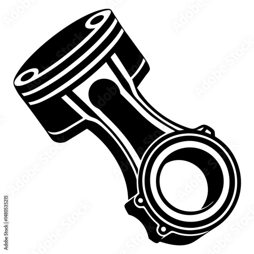 Engine piston black silhouette vector illustration