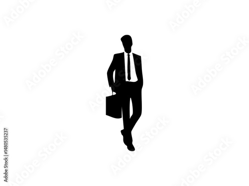 Silhouette of a Confident Businessman in Stylish Suit