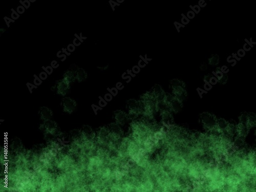 A vivid green fire brush stroke with glowing flame textures on a black background. Perfect for fantasy, magical effects, supernatural themes, and digital art.