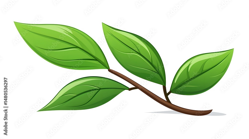 Fototapeta premium Botany Leaves to Ecology Care Symbol Vector Illustration for Environmental Conservation Campaigns