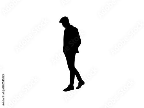 Silhouette of a Confident Businessman in Stylish Suit