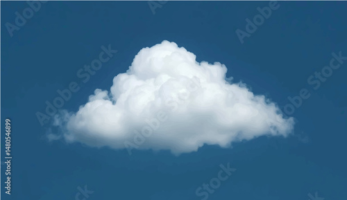 Fluffy white clouds in a bright blue sky with hints of dark blue, creating a peaceful cloudscape on a summer day