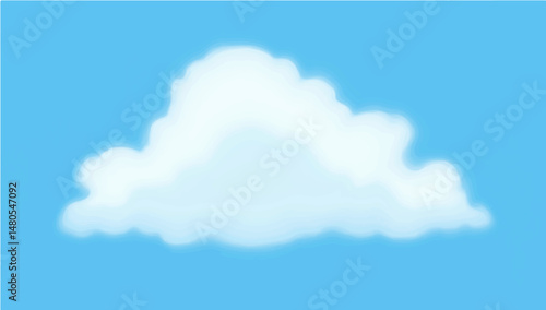 Fluffy white clouds in a bright blue sky with hints, creating a peaceful cloudscape on a summer day