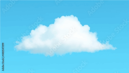 Fluffy white clouds in a bright blue sky with hints, creating a peaceful cloudscape on a summer day