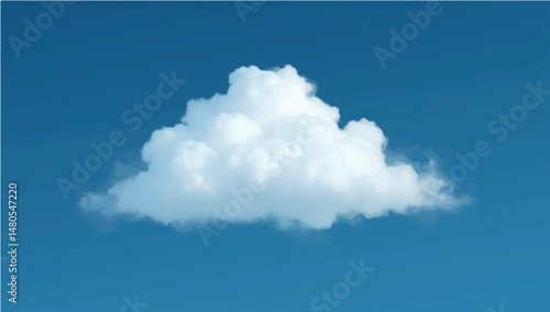 Fluffy white clouds in a bright blue sky with hints of dark blue, creating a peaceful cloudscape on a summer day