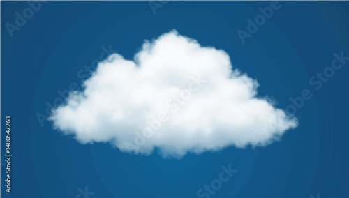 Fluffy white clouds in a bright blue sky with hints of dark blue, creating a peaceful cloudscape on a summer day