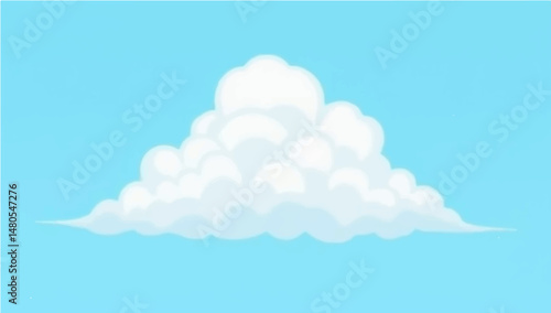 Fluffy white clouds in a bright blue sky with hints, creating a peaceful cloudscape on a summer day