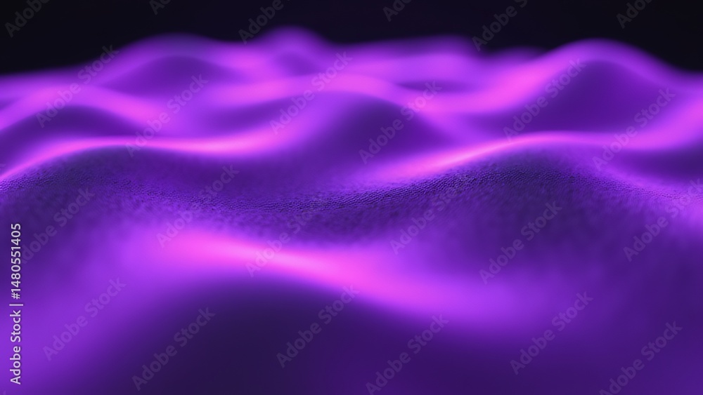 Obraz premium Glowing Purple Neon Wave Pattern