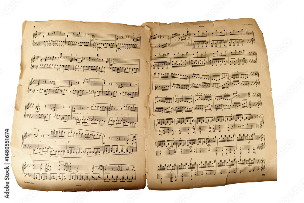 Obraz premium Two Sheet Music - partitura - musical symbols