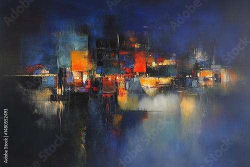 Abstract cityscape at night