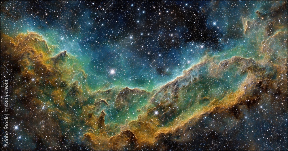 Obraz premium Cosmic nebula tapestry of vibrant hues