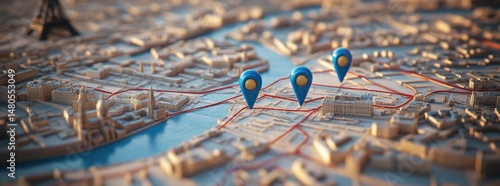 City Map with Markers