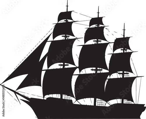 Silhouette of Shipping Vessels: This captivating image showcases an assortment of cargo ships. The stark silhouettes emphasize the sleekness of each vessel