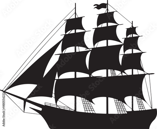 Silhouette of Shipping Vessels: This captivating image showcases an assortment of cargo ships. The stark silhouettes emphasize the sleekness of each vessel