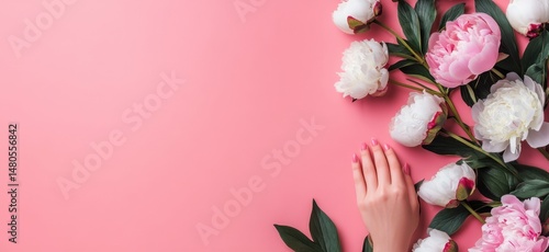 Pink and White Peonies Floral Arrangement