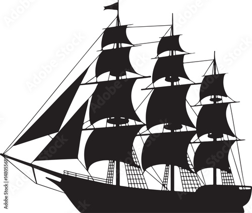 Silhouette of Shipping Vessels: This captivating image showcases an assortment of cargo ships. The stark silhouettes emphasize the sleekness of each vessel