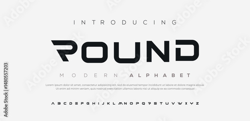 Round Classic Lettering Minimal Fashion Designs. Typography sans serif simple wedding logo fonts and number. vector illustration