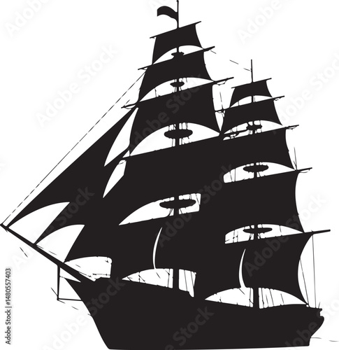 Silhouette of Shipping Vessels: This captivating image showcases an assortment of cargo ships. The stark silhouettes emphasize the sleekness of each vessel