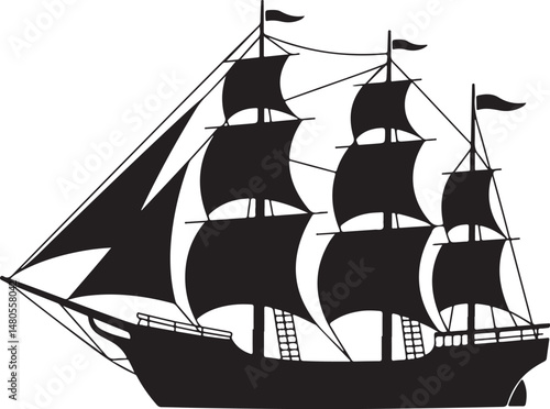 Silhouette of Shipping Vessels: This captivating image showcases an assortment of cargo ships. The stark silhouettes emphasize the sleekness of each vessel