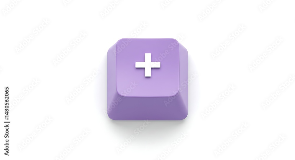 Obraz premium Plus sign keycap on white background