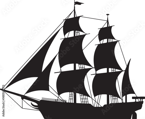 Silhouette of Shipping Vessels: This captivating image showcases an assortment of cargo ships. The stark silhouettes emphasize the sleekness of each vessel