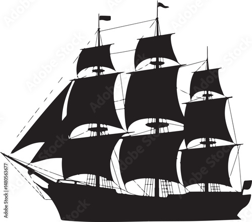 Silhouette of Shipping Vessels: This captivating image showcases an assortment of cargo ships. The stark silhouettes emphasize the sleekness of each vessel