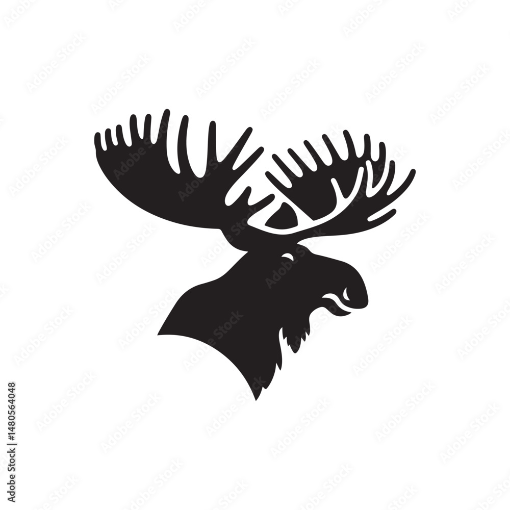 moose vector silhouette clip art logo design illustration moose vector silhouette clip art logo design illustration