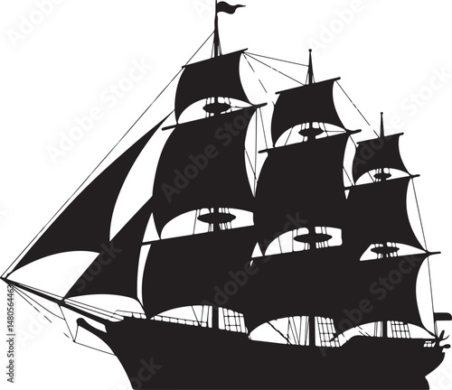 Silhouette of Shipping Vessels: This captivating image showcases an assortment of cargo ships. The stark silhouettes emphasize the sleekness of each vessel