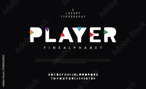 Player modern Uppercase Sans Serif Font Alphabet