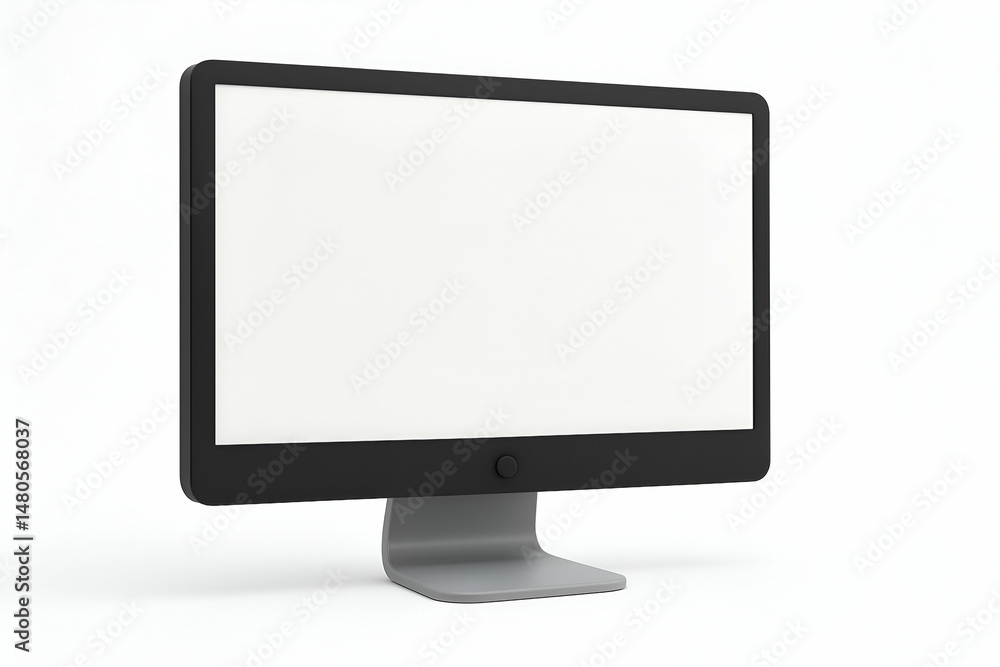Sleek monitor with blank screen for display. Sleek monitor with blank screen for display.