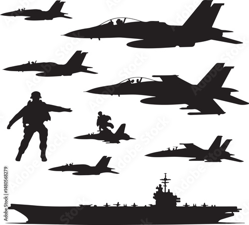 Silhouette of Shipping Vessels: This captivating image showcases an assortment of cargo ships. The stark silhouettes emphasize the sleekness of each vessel