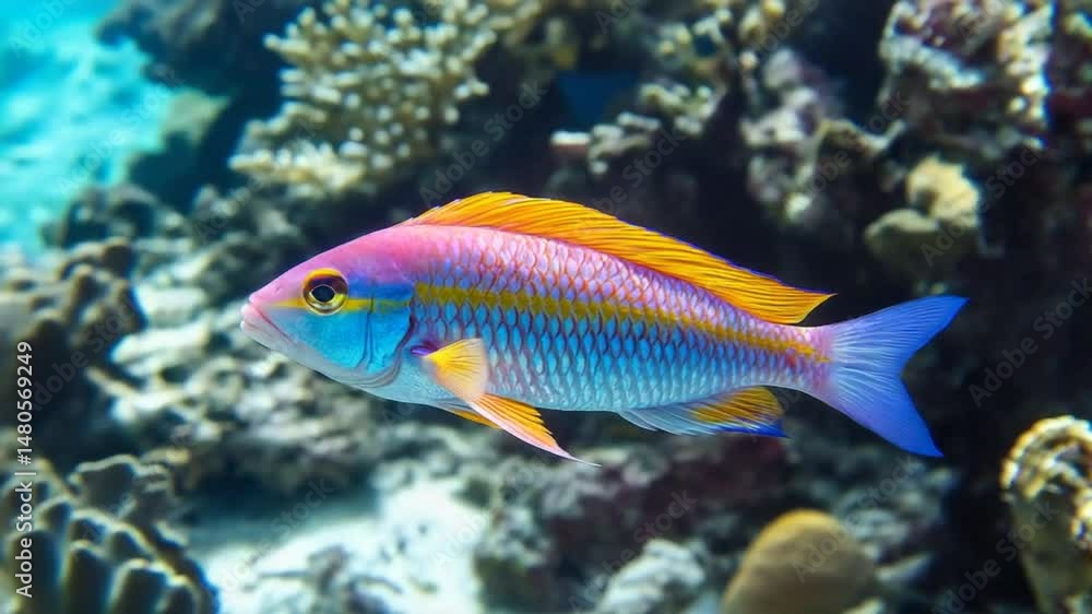 Vibrant Reef Fish in a Coral Garden Vibrant Reef Fish in a Coral Garden