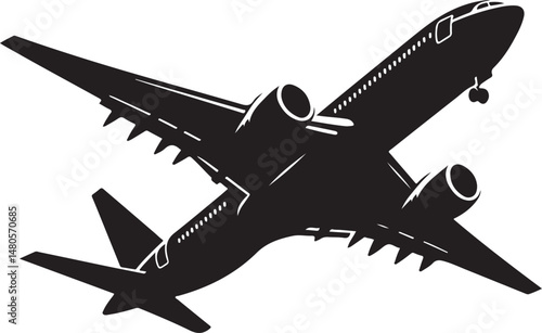 silhouette airplane icon design 