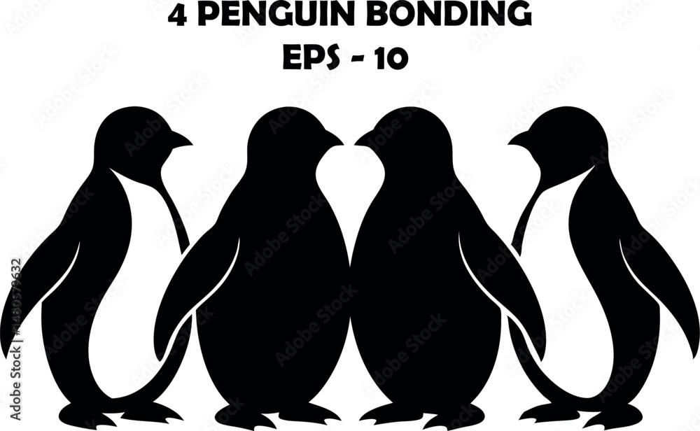 Obraz premium Black Penguin Silhouette - Minimalist Vector Illustration for Wildlife & Arctic Designs
