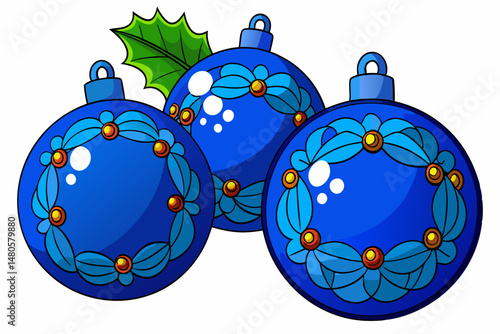 Christmas balls with Christmas tree
