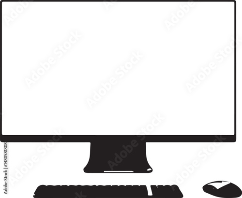 Desktop computer icon vector isolated