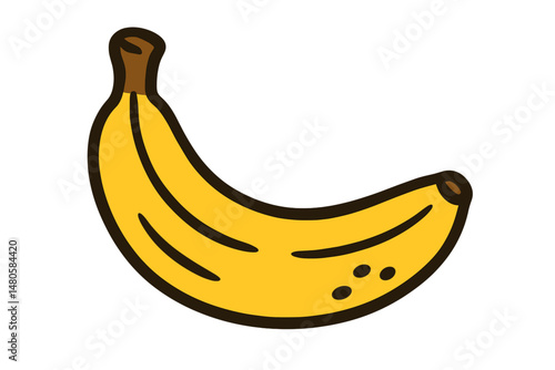 Vector cartoon illustration of a banana as an isolated food object