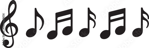Music notes icons set. Vector illustration