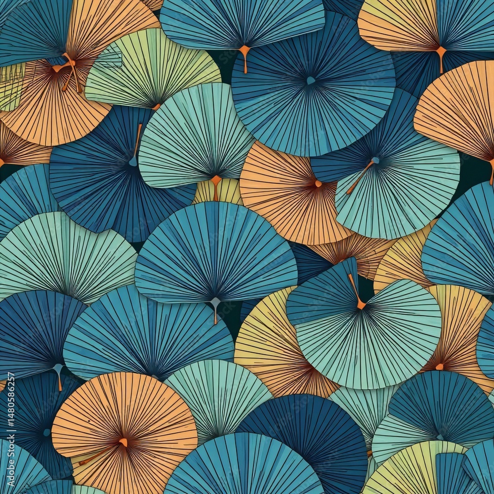 Naklejka premium seamless pattern with umbrellas