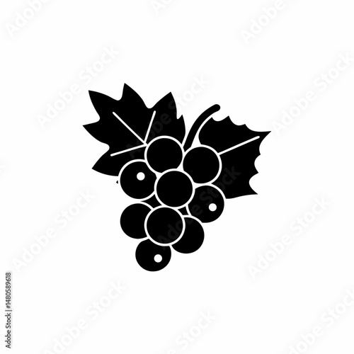 creative details Outline silhouette Grapes flat simple icon vector illustration 