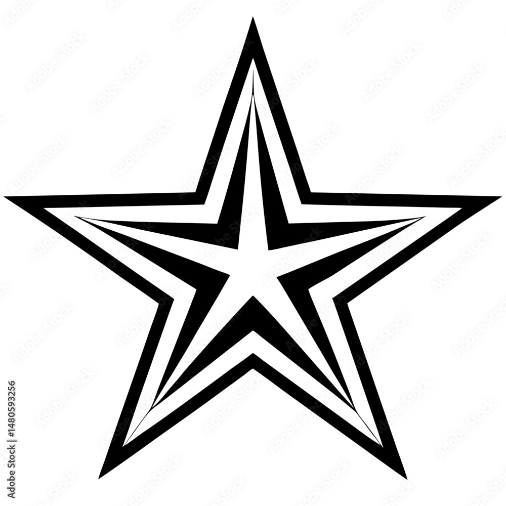 Obraz premium silver star on black background