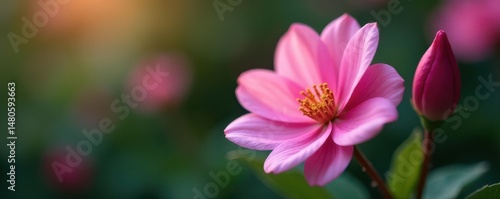 Delicate pink shoeblack plant blossom, close-up , design, blossom, high resolution