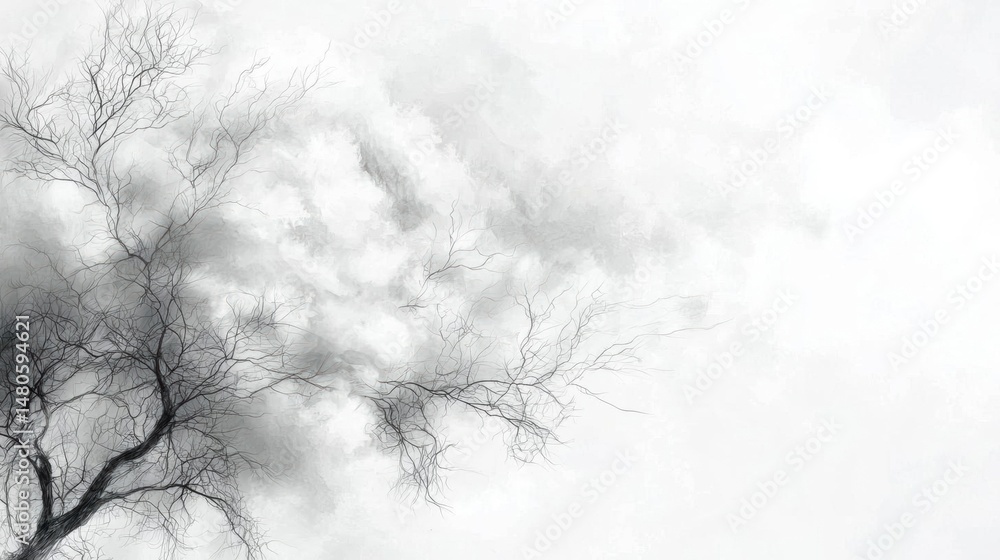 Black and white photograph of a tree with bare branches. the tree appears to be in a state of disrepair, with no leaves or branches visible. Black and white photograph of a tree with bare branches. the tree appears to be in a state of disrepair, with no leaves or branches visible.